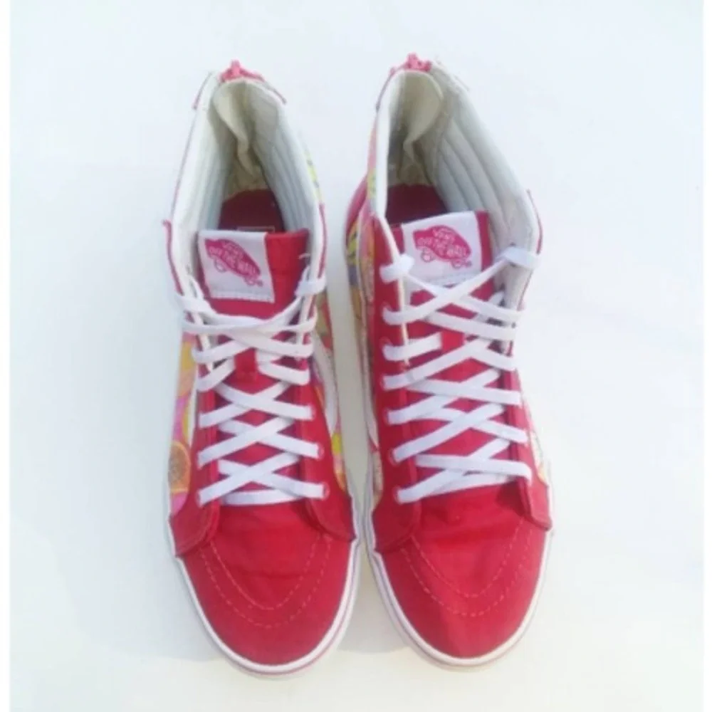 Vans Unisex Kids Sneaker‎ Shoes Red White Fruits 721278 Lace Up Mid Top 6